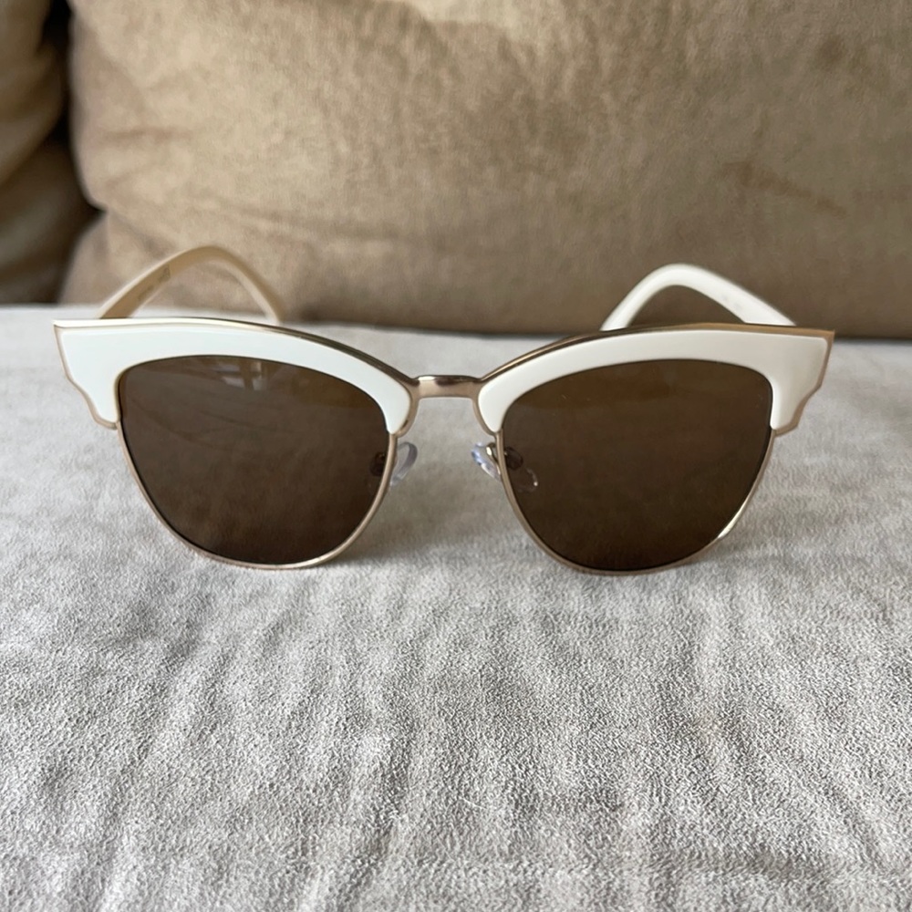 50’s style cream and gold sunglasses